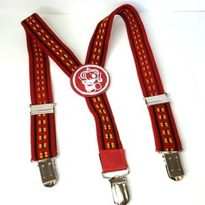 Vintage Kids Suspenders Red Adjustable